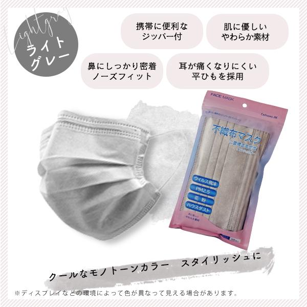 マスク 不織布 カラー 16.5cm 17.5cm やや小さめ ふつう 50枚 3層 血色