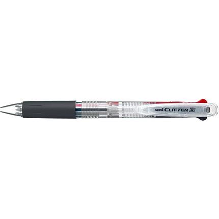 三菱鉛筆 多色ボールペン uni クリフター 0.7mm 3色ボールペン 透明