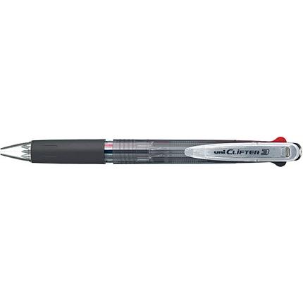 三菱鉛筆 多色ボールペン uni クリフター 0.7mm 3色ボールペン 透明黒