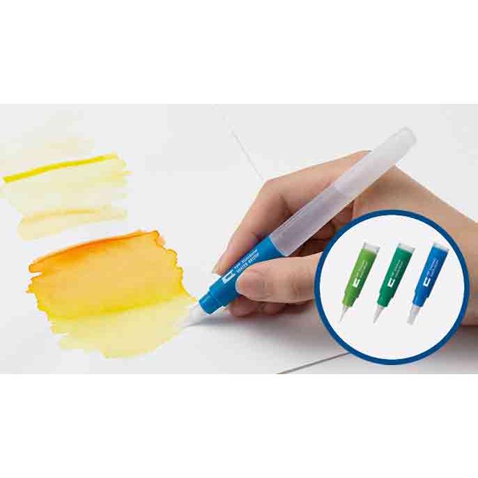 水筆ペン WATER BRUSH 水彩画用 トンボ鉛筆 GPD-351 3本セット 平筆 今年の新作から定番まで！ 小筆 中筆