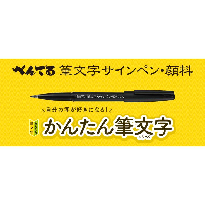 ぺんてる（Pentel） サインペン 筆文字サインペン 顔料インキ〈細字