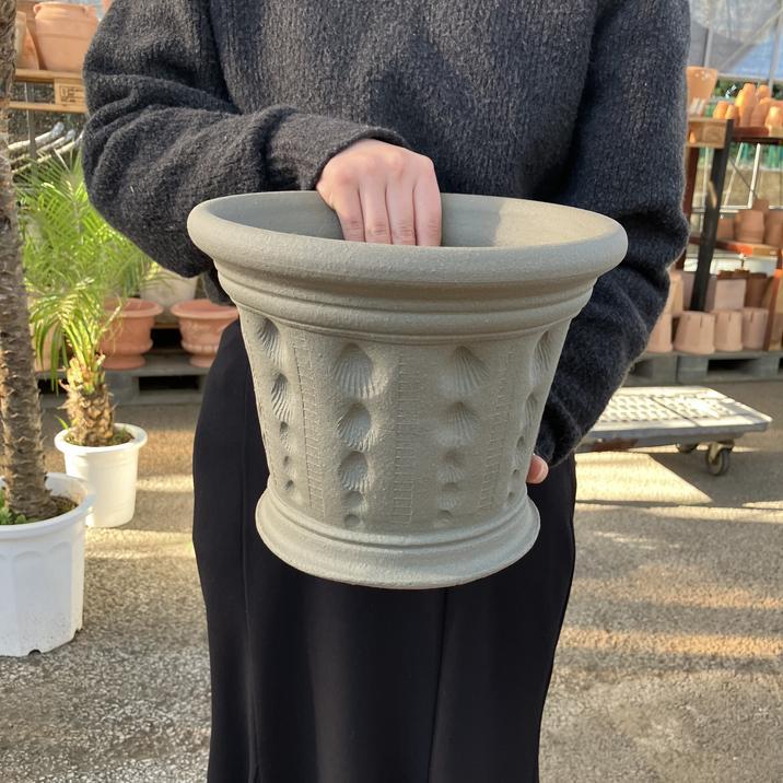 テラコッタ鉢 ウィッチフォード Whichford Cockleshell Pot Ash 130Gxa