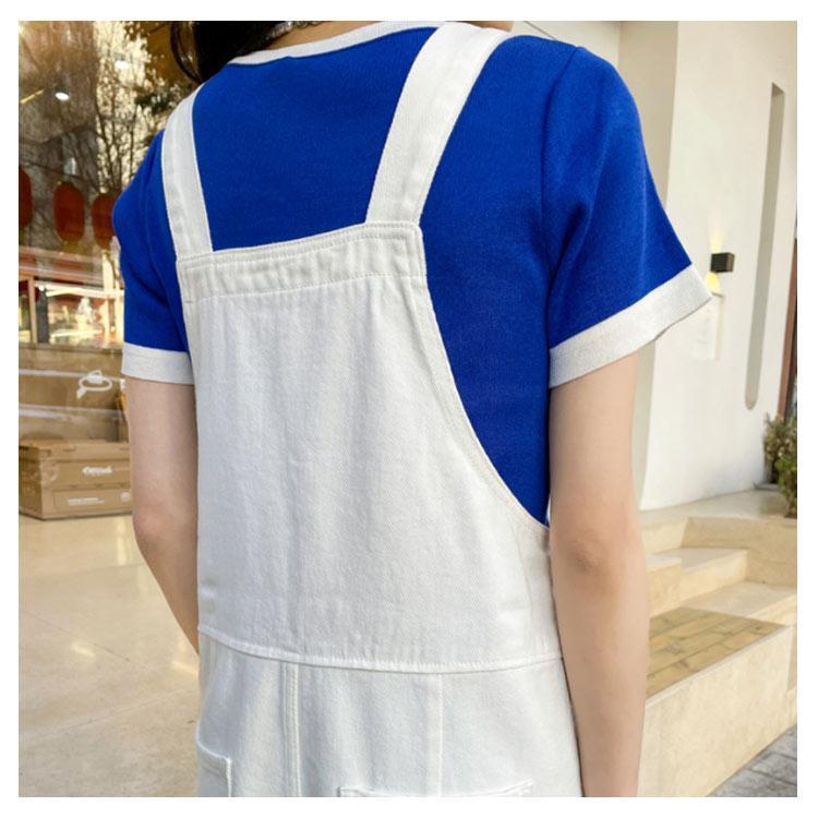 オーバーオール サロペット レディース デニム パンツ 白