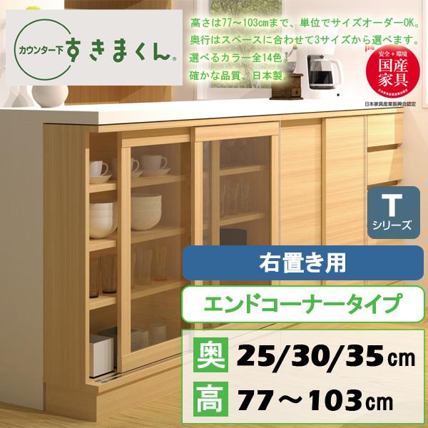 カウンター下収納 おしゃれ キッチン 収納 コーナー エンドコーナー 右置き用 隙間 すきま 収納 オーダー 薄型 完成品 カウンター下収納庫 Tシリーズ Tcr Gresestaciodesa Com Br