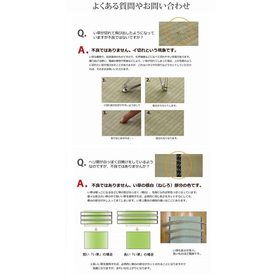 い草 ラグ カーペット 花ござ 江戸間3畳 174×261 裏加工 滑りにくい