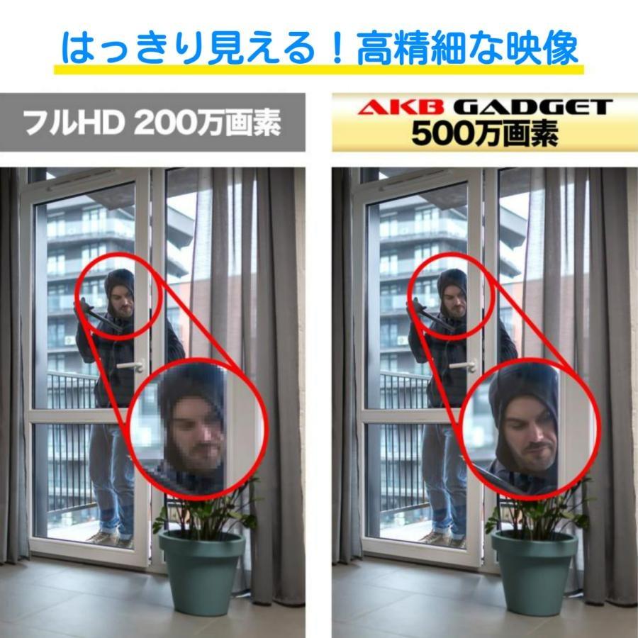 アキバガジェット 防犯カメラ ワイヤレス 500万画素 PTZ 自動追尾 2台