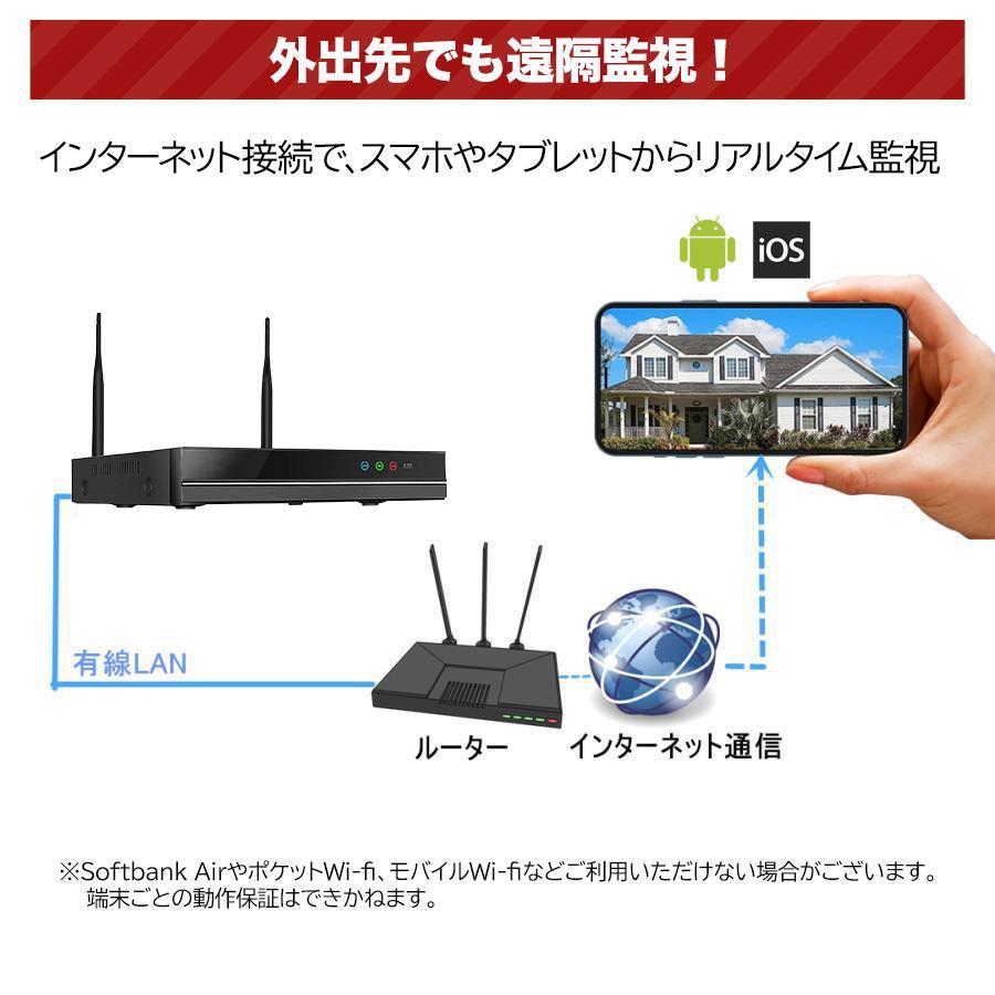 アキバガジェット 防犯カメラ 屋外 ワイヤレス 4台セット 工事不要 Wi