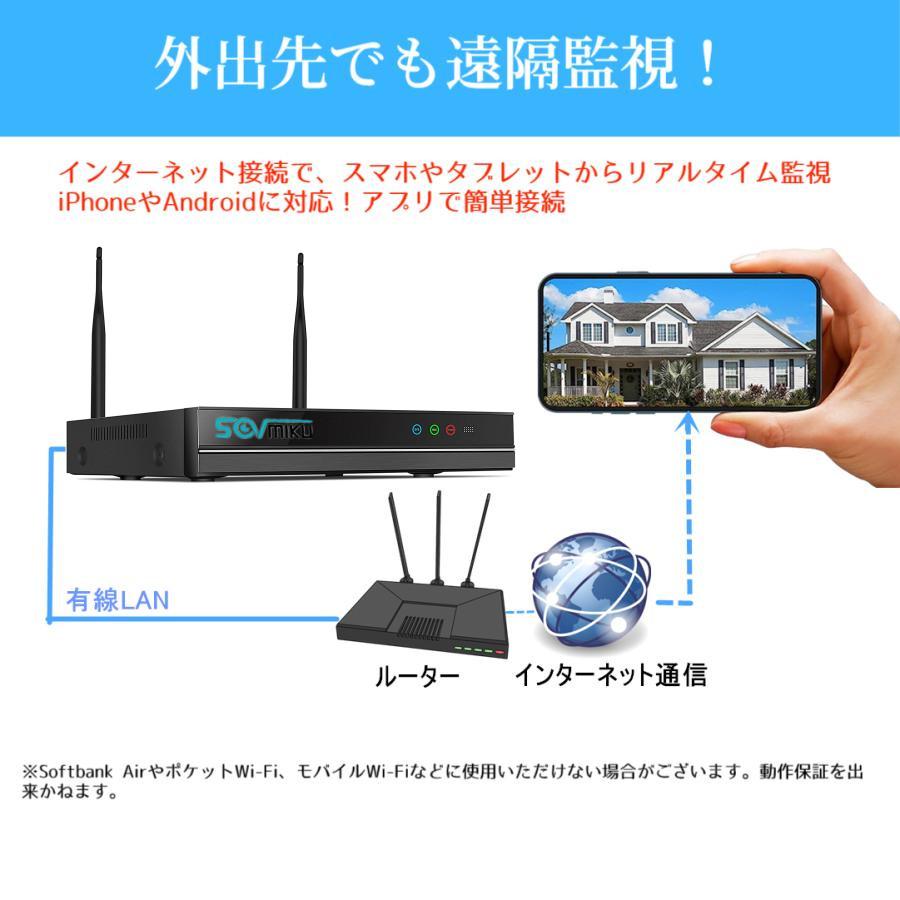 防犯カメラ 屋外 工事不要 セット wifi ワイヤレス 監視カメラ 家庭用 業務用  防犯灯付き 4台 一体型NVR 1TB HDD 遠隔監視 双方向音声 日本国内1年保証｜akb-gadegt｜08