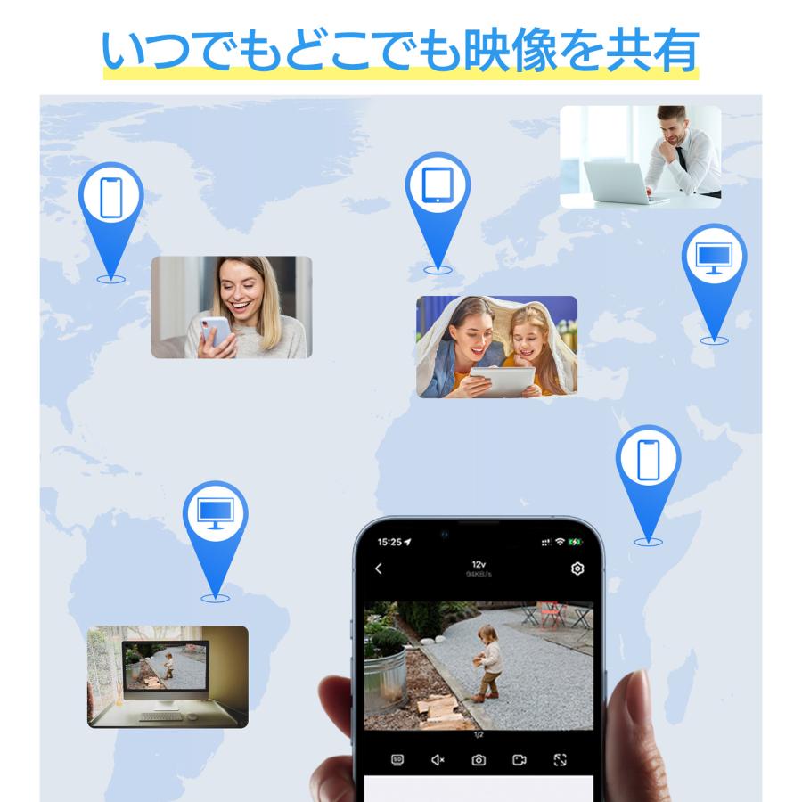 ワイヤレス防犯カメラ＋モニターセット 楽天市場】【標準500万画素 防犯カメラ&HDD付属】録画機能付き