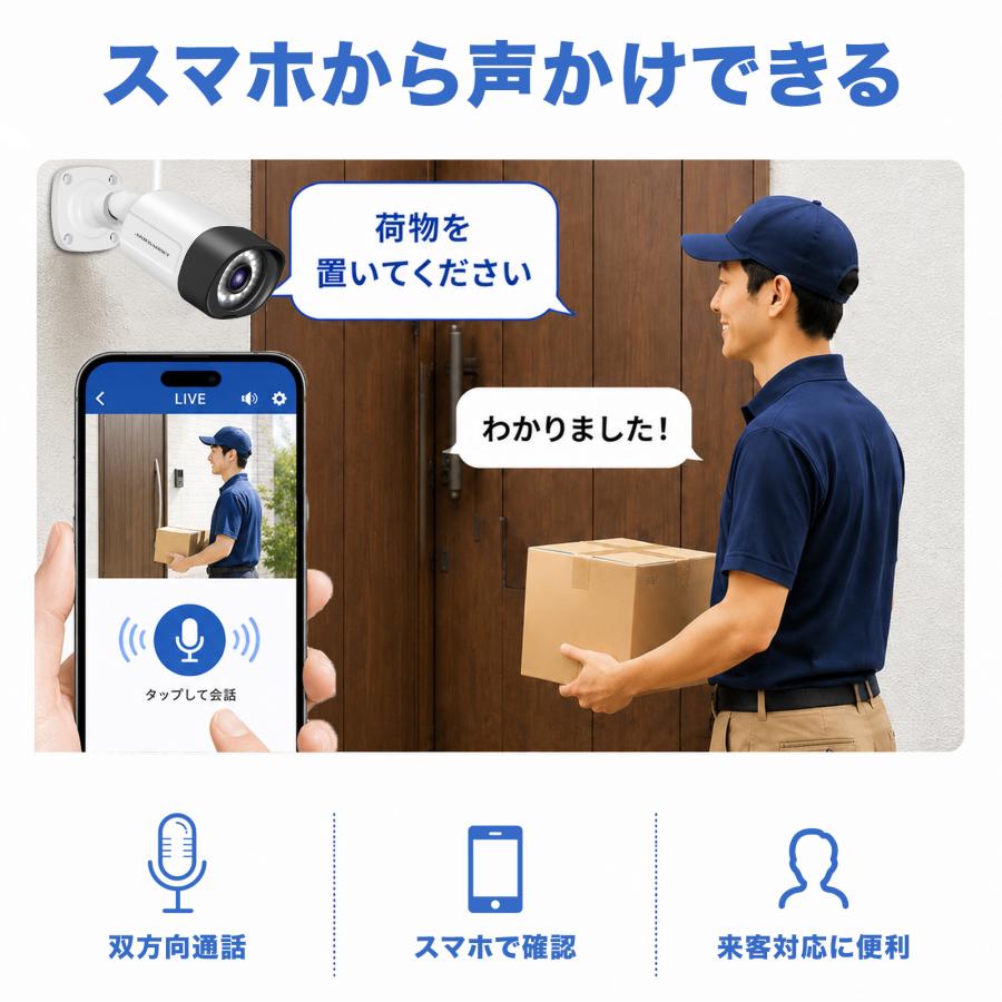 防犯カメラ 屋外 WiFi ワイヤレス 録画機セット 録画機タイプ・HDD・カメラ台数を選べる 最大16台 最大800万画素 スマホ対応 家庭用 店舗用 | アキバガジェット | 12
