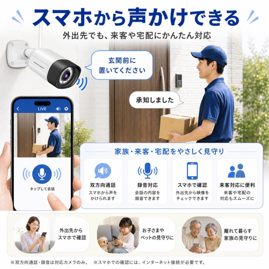 アキバガジェット 防犯カメラ 屋外 wifi ワイヤレス モニター付き