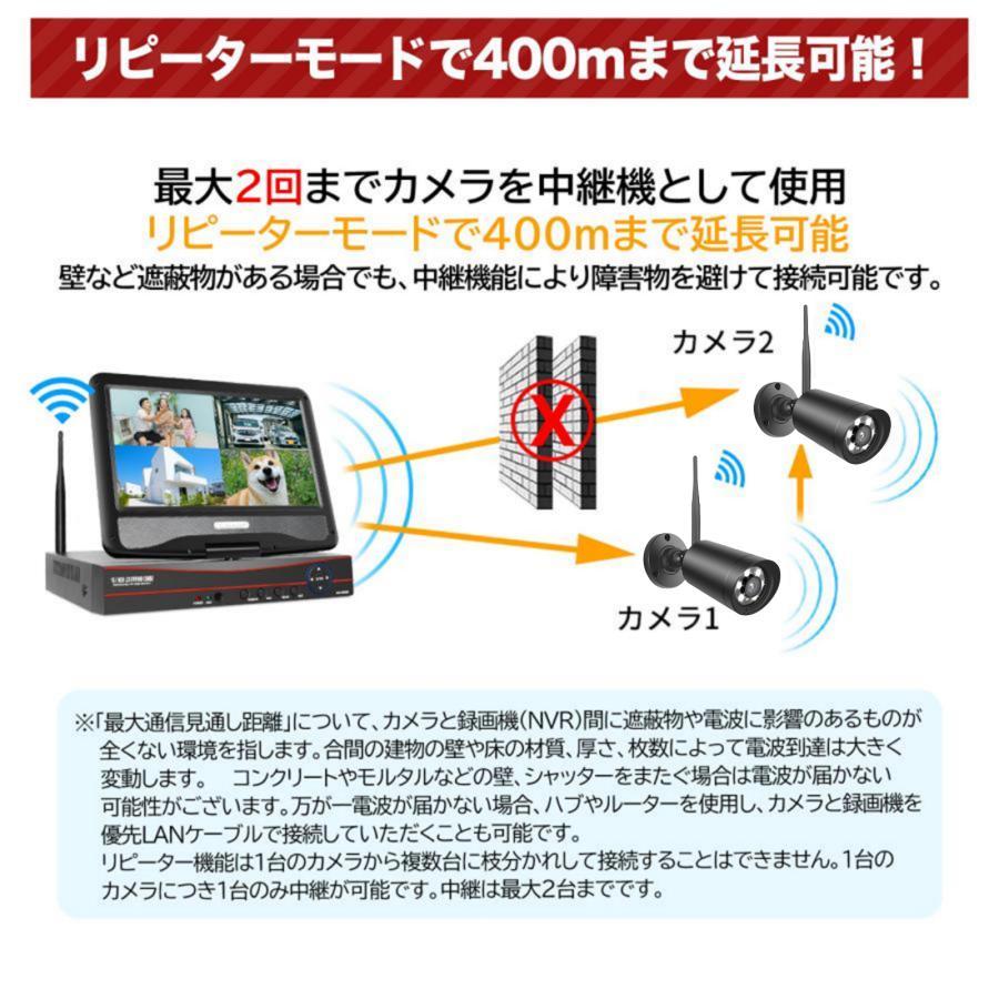 アキバガジェット 防犯カメラ ワイヤレス 屋外 モニター付き 双方向