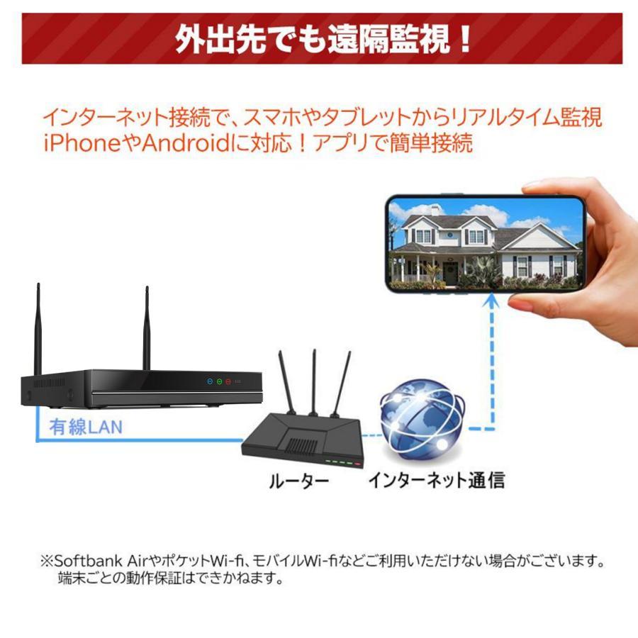 防犯カメラ 屋外 家庭用 監視カメラ 夜間カラー撮影 赤外線暗視モード 双方向通話可 LED防犯灯付き HDD内蔵 業務用 防水 常時録画 ネット環境不要_7