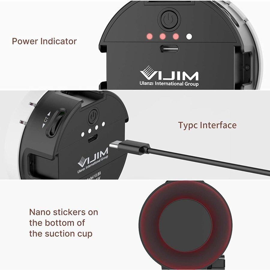 Vijim cl06-ミニ led ライト リング 4インチ クリップ付き ラップトップ ビデオ 会議 照明 3200k-6500k usb