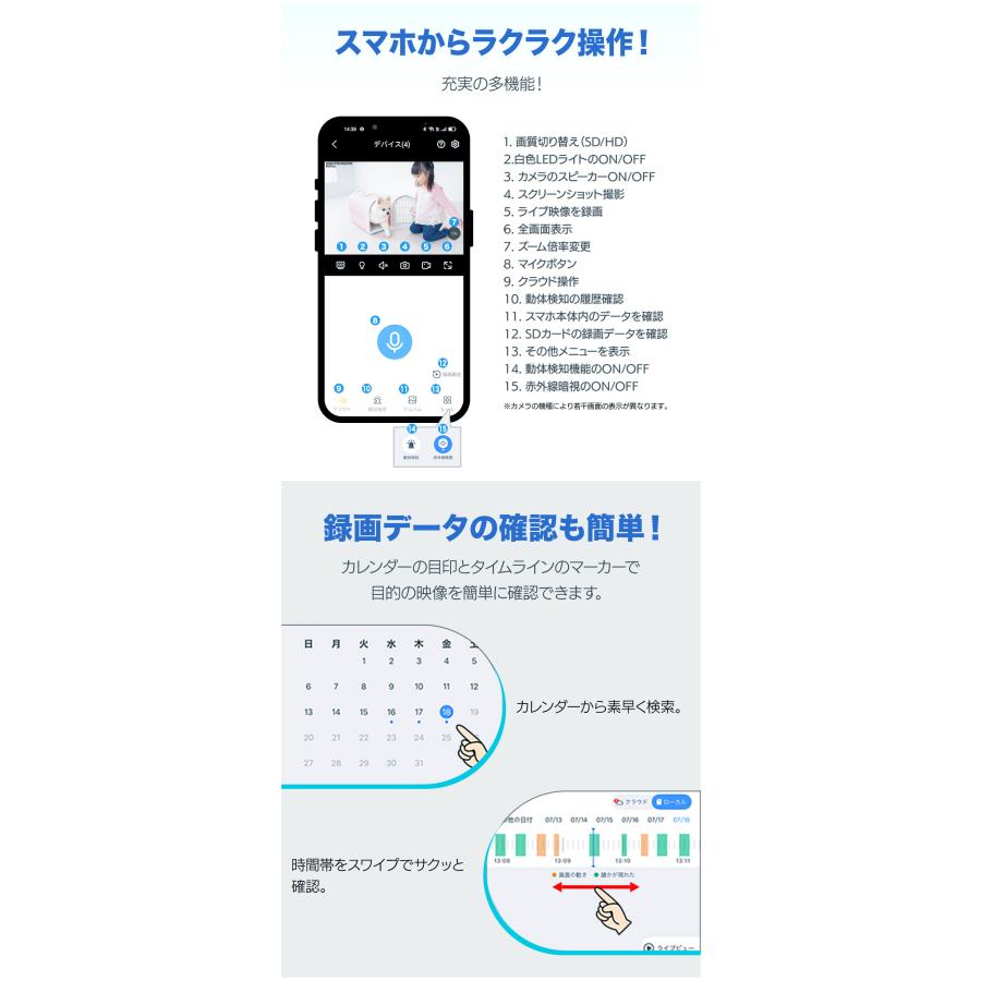 アキバガジェット 防犯カメラ 家庭用 屋外 ワイヤレス 500画素 AI 動体