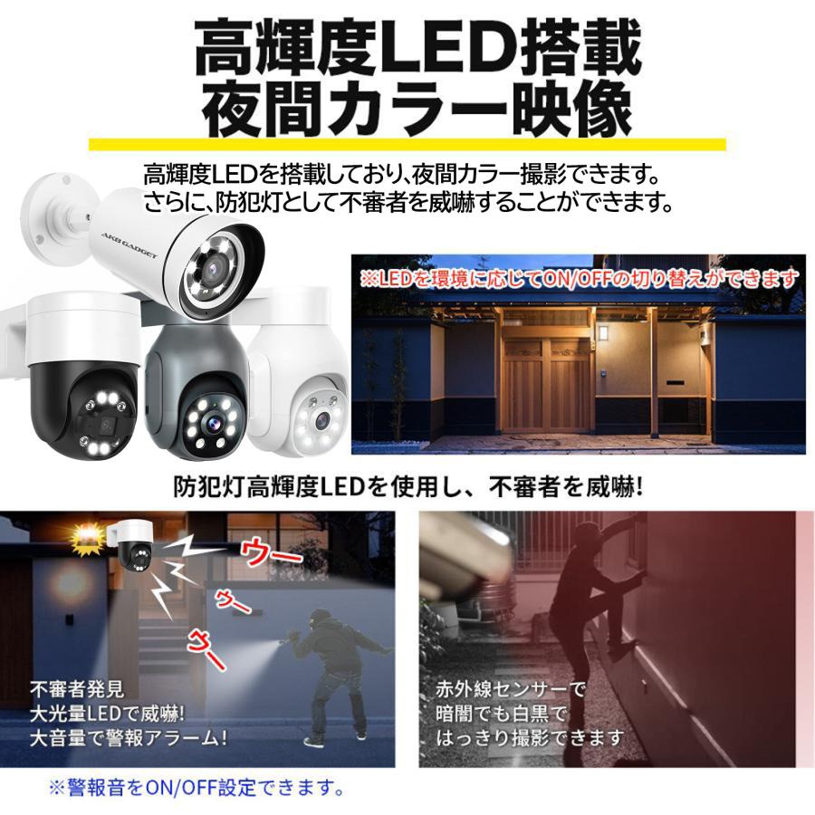アキバガジェット 防犯カメラ poe給電 屋外 PTZ機能 4台セット 家庭用