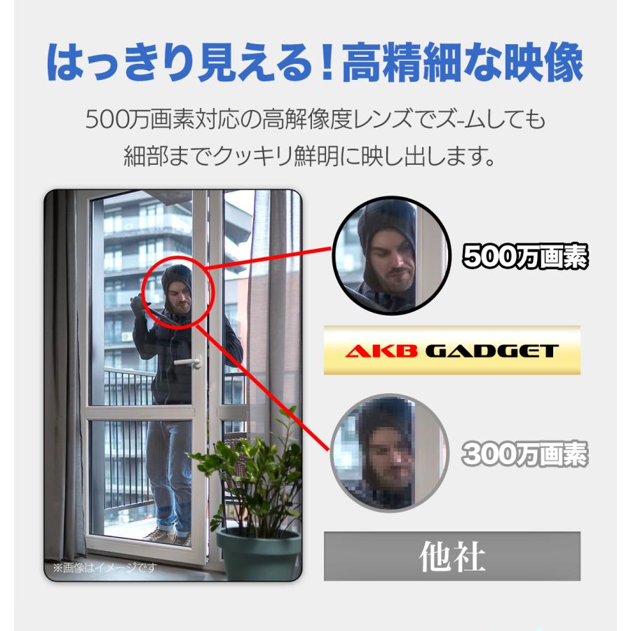アキバガジェット 防犯カメラ 家庭用 屋外 ワイヤレス AI 動体検知