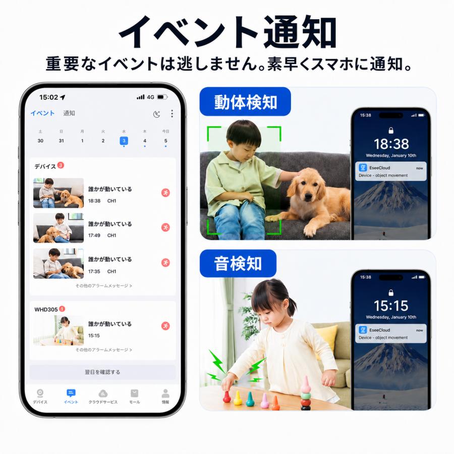 防犯カメラ 見守りカメラ 室内 ペットカメラ 家庭用 WiFi 500万画素