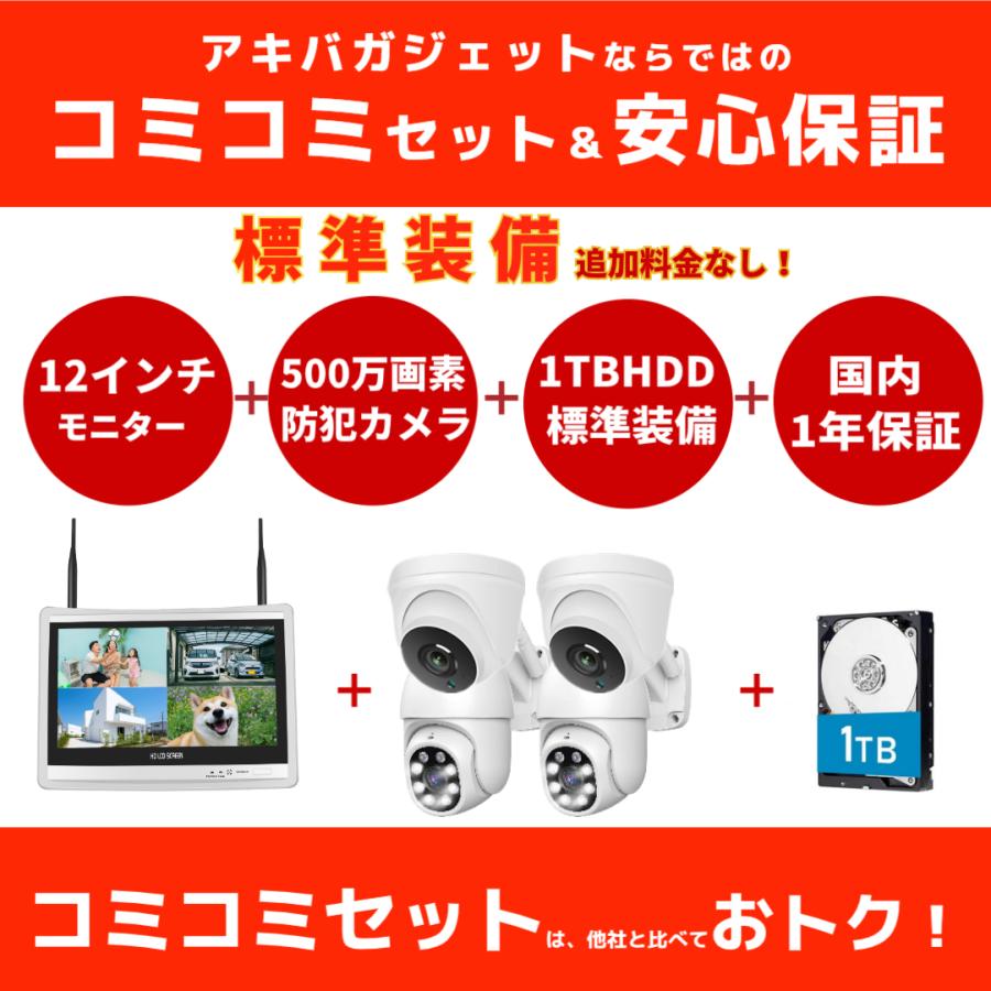 防犯カメラ 屋外 屋内 家庭用 wifi 事務用 高精細500万画素 カラー撮影 赤外線暗視 4台セット PTZ機能 ネット環境不要 配線工事不要｜akb-gadegt｜02