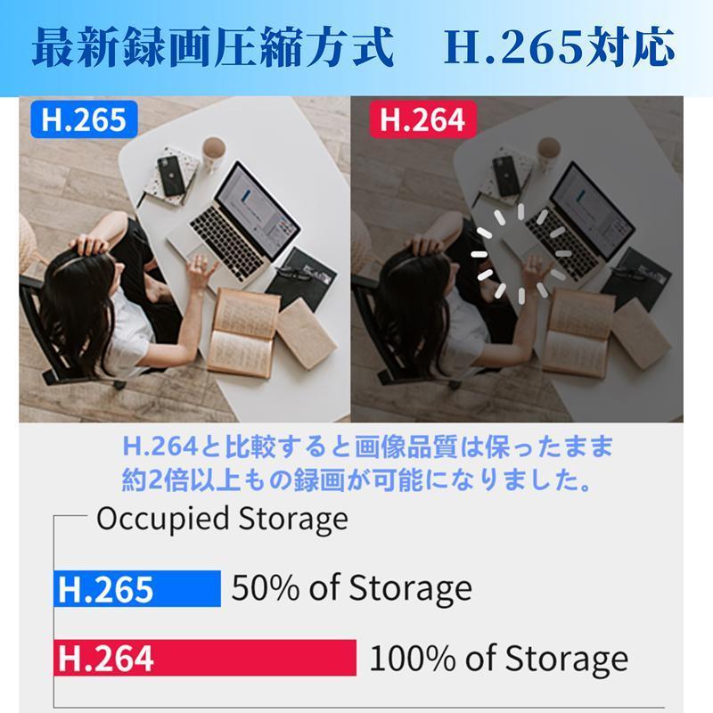 防犯カメラ 屋外 屋内 家庭用 wifi 事務用 高精細500万画素 カラー撮影 赤外線暗視 4台セット PTZ機能 ネット環境不要 配線工事不要｜akb-gadegt｜09