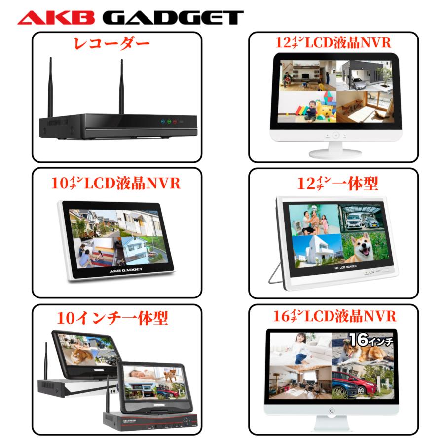 新品　アキバガジェット　ワイヤレス　録画機　レコーダー アキバガジェット モニタ一体型NVR Wifi 10チャネル 500万画素 動き