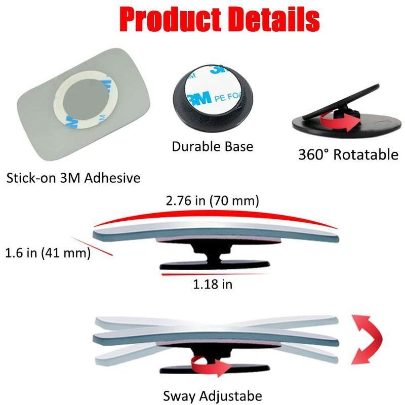 90 以上節約 Ampper 車用 補助ミラー レーンチェンジミラー 後方確認 360 角度調整 高解像度 サイドミラー 長方形 2個 Discoversvg Com