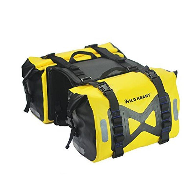 WILD HEART 防水 バッグ オートバイ サドルバッグ 50 L タンク バッグ モーター サイド バッグ ワンサイズ イェロー