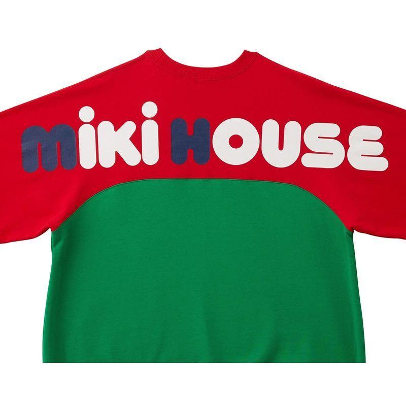 ミキハウス トレーナー （ 大人用 ） 男の子 女の子 親子ペア ロゴ キッズ 子供服 10-5671-826 S 赤×グリーン ミキハウス トレーナー 大人用 親子ペア ロゴ 赤×グリーン 男の子 女の子 キッズ 子供服 裏毛パイル