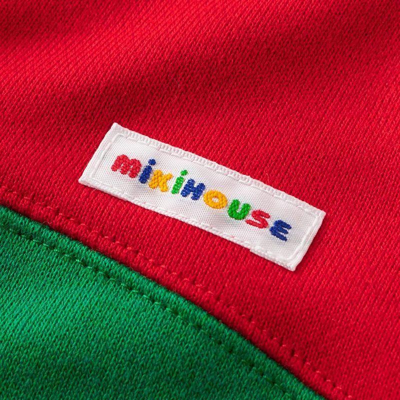 ミキハウス トレーナー （ 大人用 ） 男の子 女の子 親子ペア ロゴ キッズ 子供服 10-5671-826 S 赤×グリーン ミキハウス トレーナー 大人用 親子ペア ロゴ 赤×グリーン 男の子 女の子 キッズ 子供服 裏毛パイル