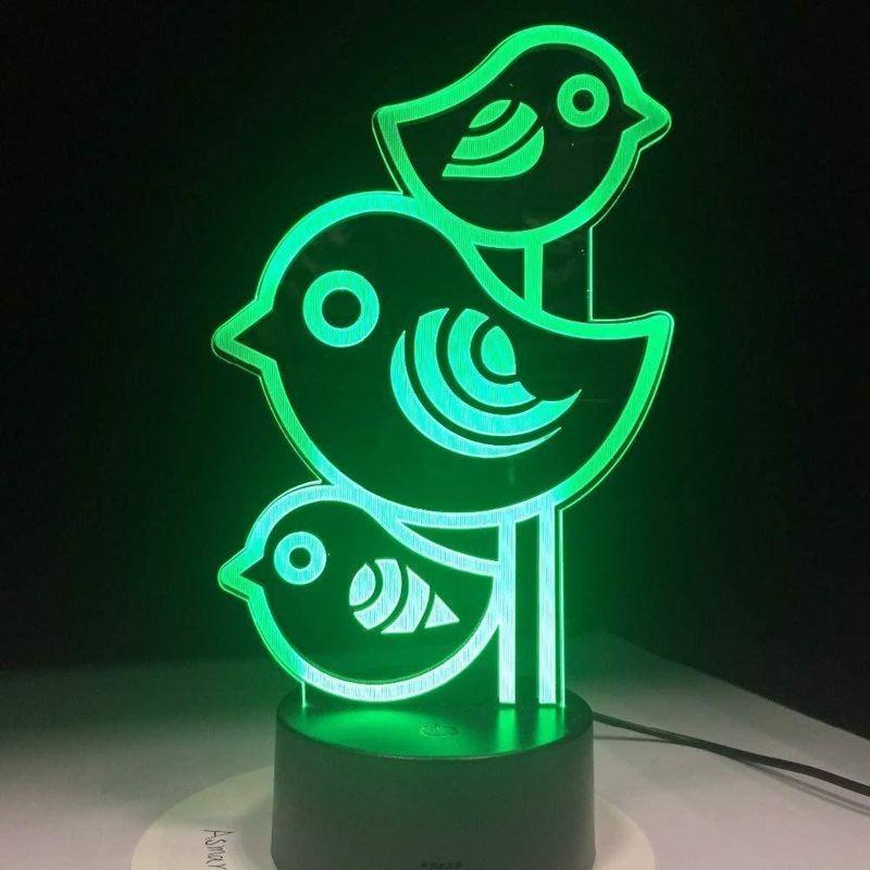 3つの小鳥LEDランプ子供の誕生日の新年のギフトランプ、USBケーブルで鳥の家族の家の装飾部屋の店の装飾 小さな女の子小さな男の子の贈り物｜akd-shop｜03