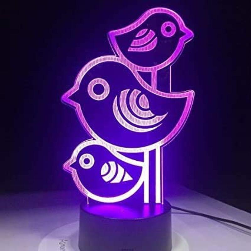 3つの小鳥LEDランプ子供の誕生日の新年のギフトランプ、USBケーブルで鳥の家族の家の装飾部屋の店の装飾 小さな女の子小さな男の子の贈り物｜akd-shop｜04