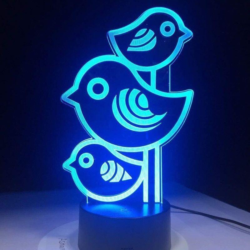 3つの小鳥LEDランプ子供の誕生日の新年のギフトランプ、USBケーブルで鳥の家族の家の装飾部屋の店の装飾 小さな女の子小さな男の子の贈り物｜akd-shop｜10