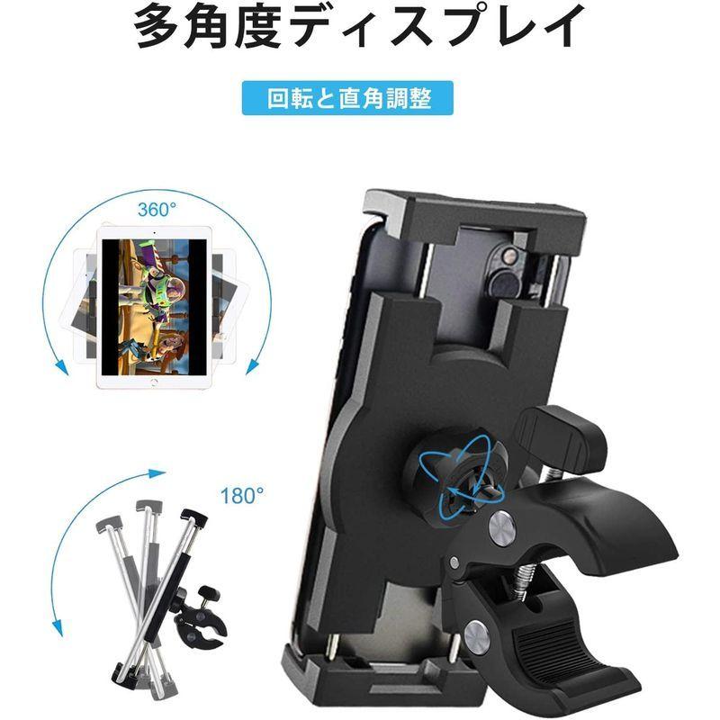 woleyi フィットネスバイク タブレットホルダー トレッドミル取り付け スマホマウント タブレットスタンド 360度回転可能 滑り止め｜akd-shop｜02