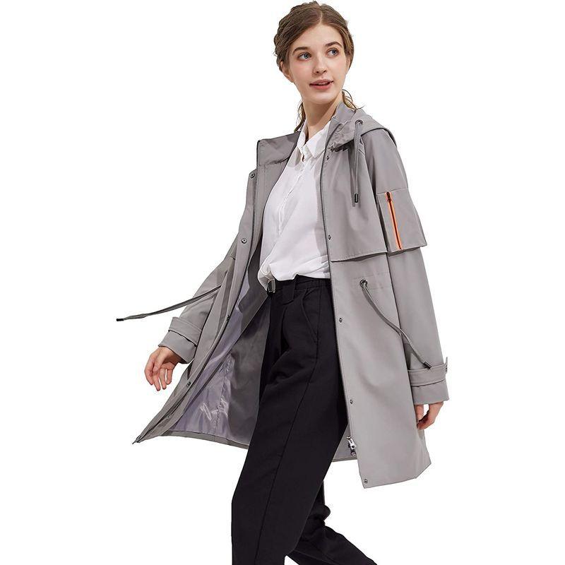 ランキングtop5 Orolay レディース レインコート トレンチコート ミドル丈 フード付き 撥水加工 防風 カジュアル 通勤通学 春秋アウター グレー X Www Ampselectric Com