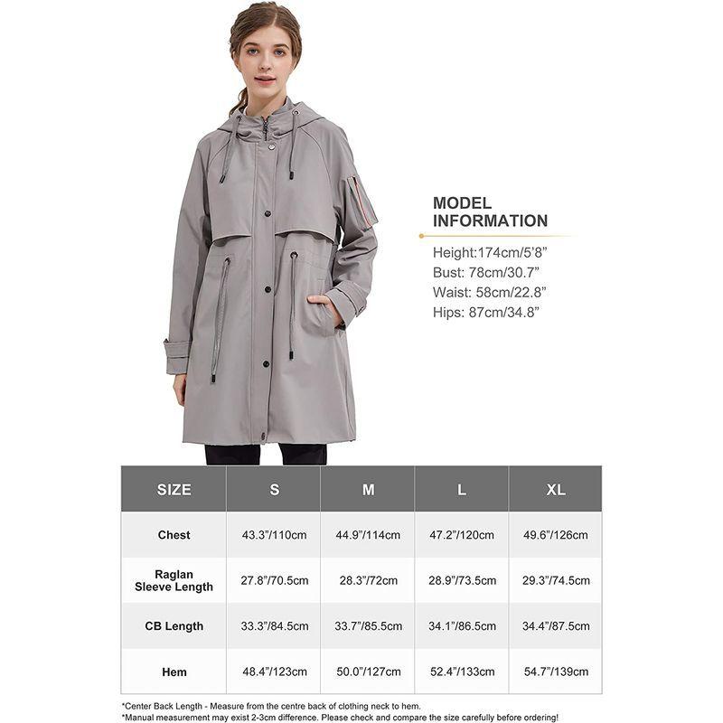 ランキングtop5 Orolay レディース レインコート トレンチコート ミドル丈 フード付き 撥水加工 防風 カジュアル 通勤通学 春秋アウター グレー X Www Ampselectric Com
