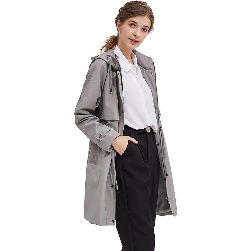 ランキングtop5 Orolay レディース レインコート トレンチコート ミドル丈 フード付き 撥水加工 防風 カジュアル 通勤通学 春秋アウター グレー X Www Ampselectric Com