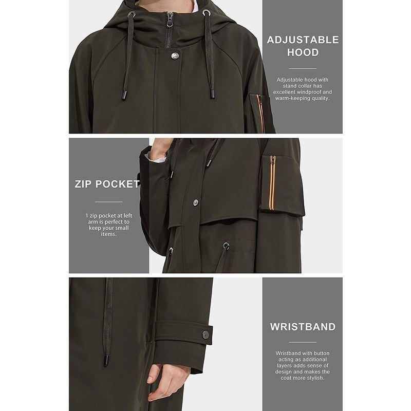 ランキングtop5 Orolay レディース レインコート トレンチコート ミドル丈 フード付き 撥水加工 防風 カジュアル 通勤通学 春秋アウター グレー X Www Ampselectric Com