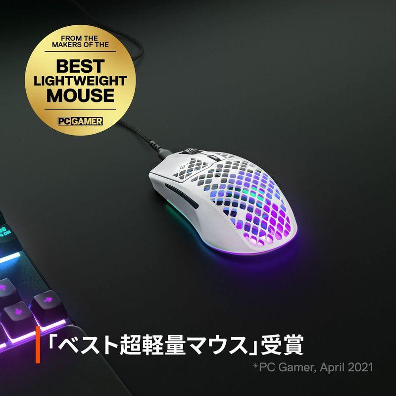 SteelSeries ゲーミングマウス 有線 Aerox 3 Snow 超軽量 IP54規格 防水 防塵 TrueMove Coreセンサ｜akd-shop｜08