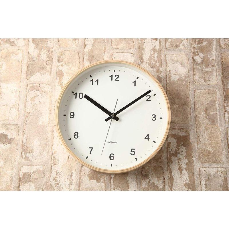 KATOMOKU plywood clock ナチュラル スイープ（連続秒針） km-33M φ252mm (電波時計)｜akd-shop｜02