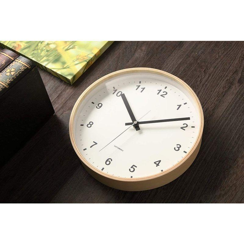 KATOMOKU plywood clock ナチュラル スイープ（連続秒針） km-33M φ252mm (電波時計)｜akd-shop｜04