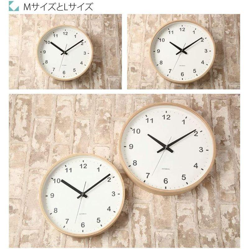KATOMOKU plywood clock ナチュラル スイープ（連続秒針） km-33M φ252mm (電波時計)｜akd-shop｜09