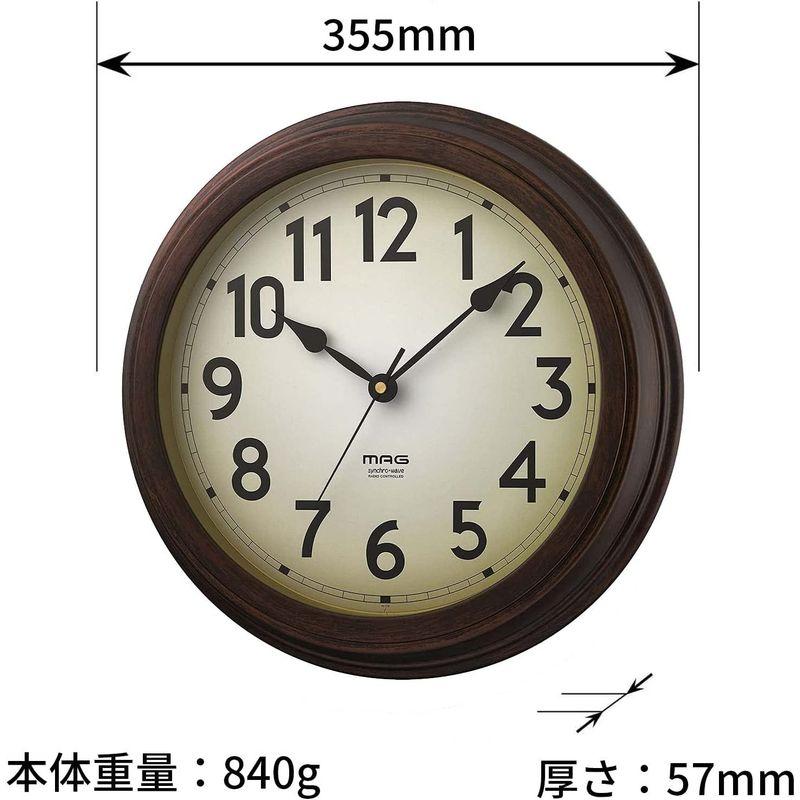 MAG(マグ) 掛け時計 電波時計 アナログ 大正館 静音 連続秒針 木目調 ブラウン W-778BR-Z｜akd-shop｜06