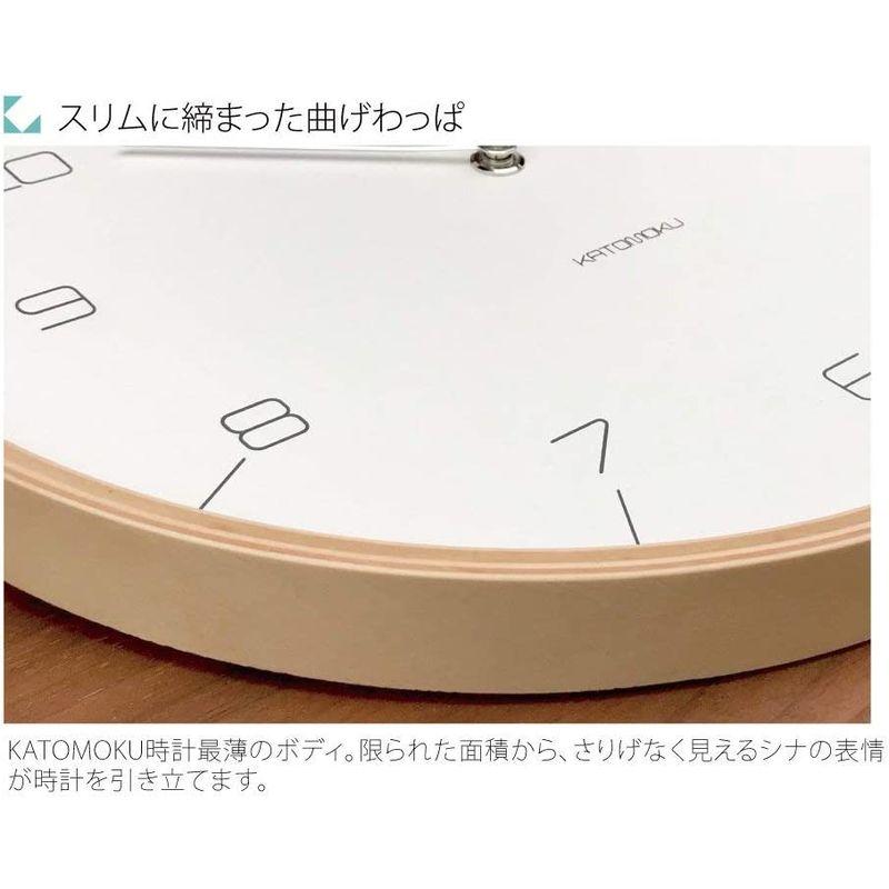 KATOMOKU plywood wall clock 7 ナチュラル スイープ（連続秒針ムーブメント） km-71N φ304mm｜akd-shop｜05