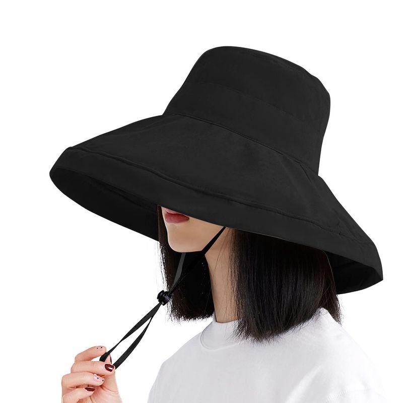 SooPii] UVカット 帽子 レディースハット 遮光性 つば広 飛びにくい