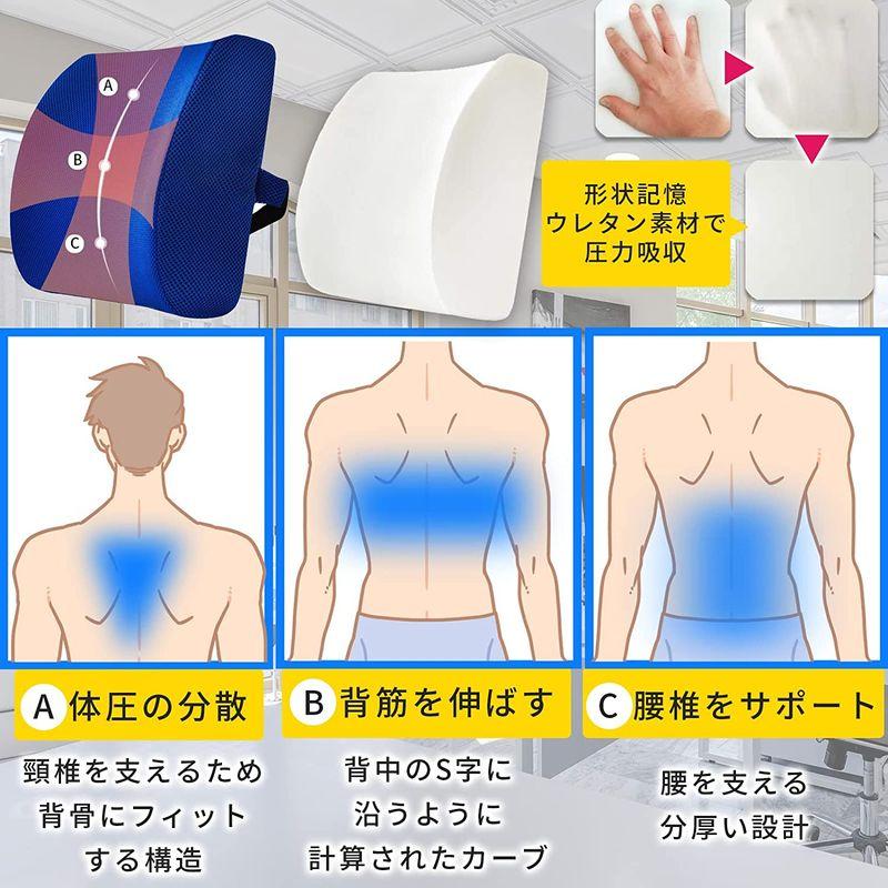 ランバーサポート腰痛の専門整体師 背もたれ クッション 腰枕 低反発 骨盤サポート チェア 車 シートクッション 骨盤矯正 腰痛対策 グッズ｜akd-shop｜03