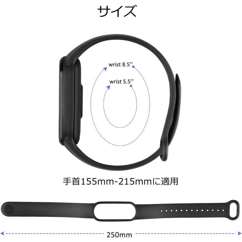 Vancle コンパチブル Xiaomi Mi Band 5 バンド/Mi Band 6 バンド 替えベルト 柔らかいシリコン製 交換ベルト｜akd-shop｜08