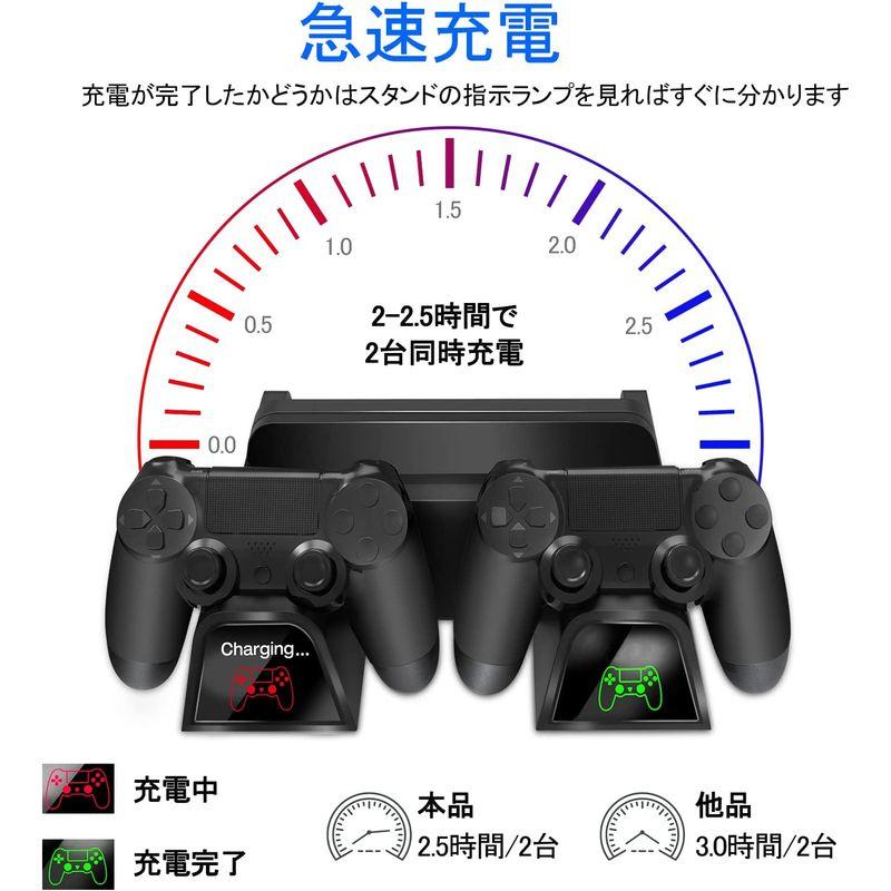 PS4スタンド PS4 PRO 縦置き 本体冷却 2台PS4コントローラー充電 OIVO PS4冷却ファン ソフト収納 PS4/PS4 Pr｜akd-shop｜08