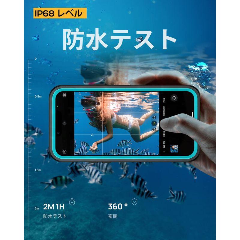 Lanhiem iPhone 14 防水ケース iPhone 14ケース 5G 完全防水 IP68米軍規格 Face ID認証/指紋認証対応｜akd-shop｜02