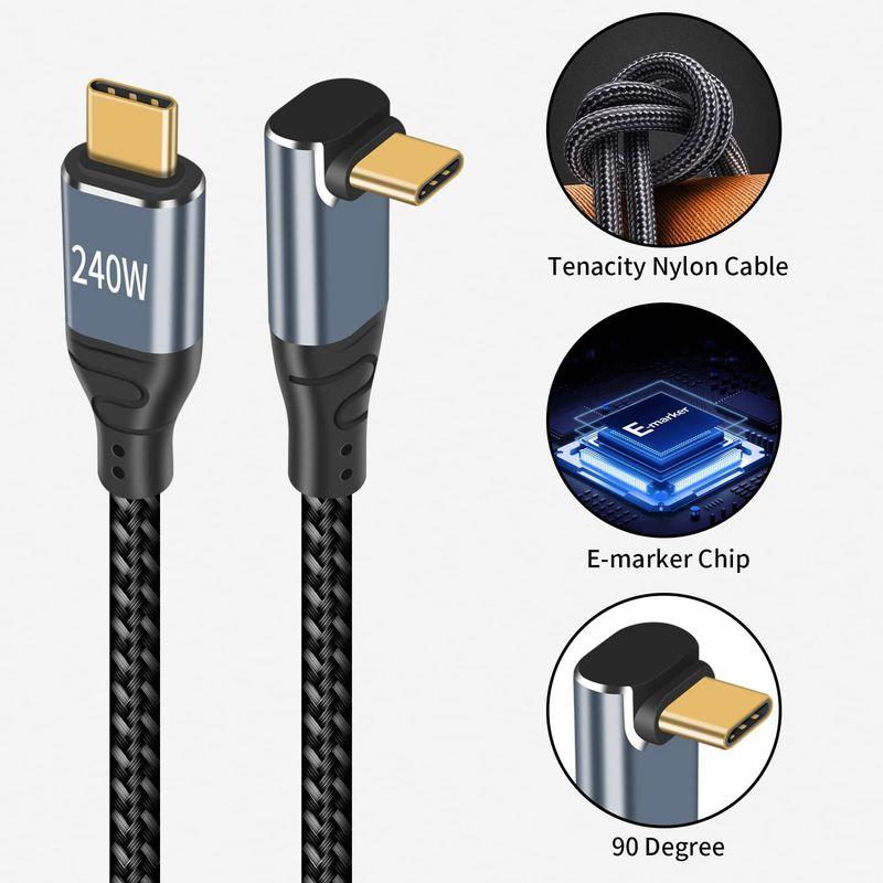 Poyiccot USB C L字 短いケーブル 50cm 240W/5A 急速充電 /USB2.0規格/ PD 3.1 対応USB-C ＆｜akd-shop｜07