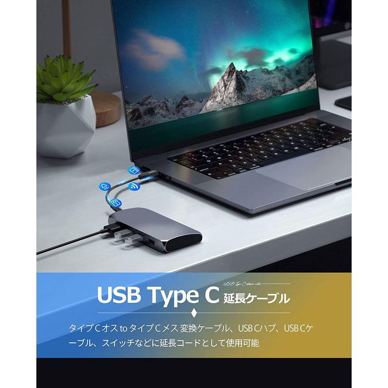 Mauknci USB 3.1 Type C 延長ケーブル Gen2 10Gbps 5A急速充電 0.3m USB C オス to USB｜akd-shop｜02